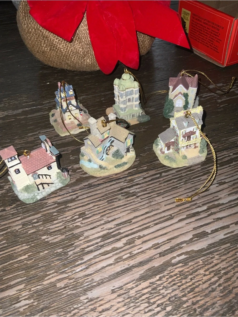 liberty falls vintage porcelain village ornament set